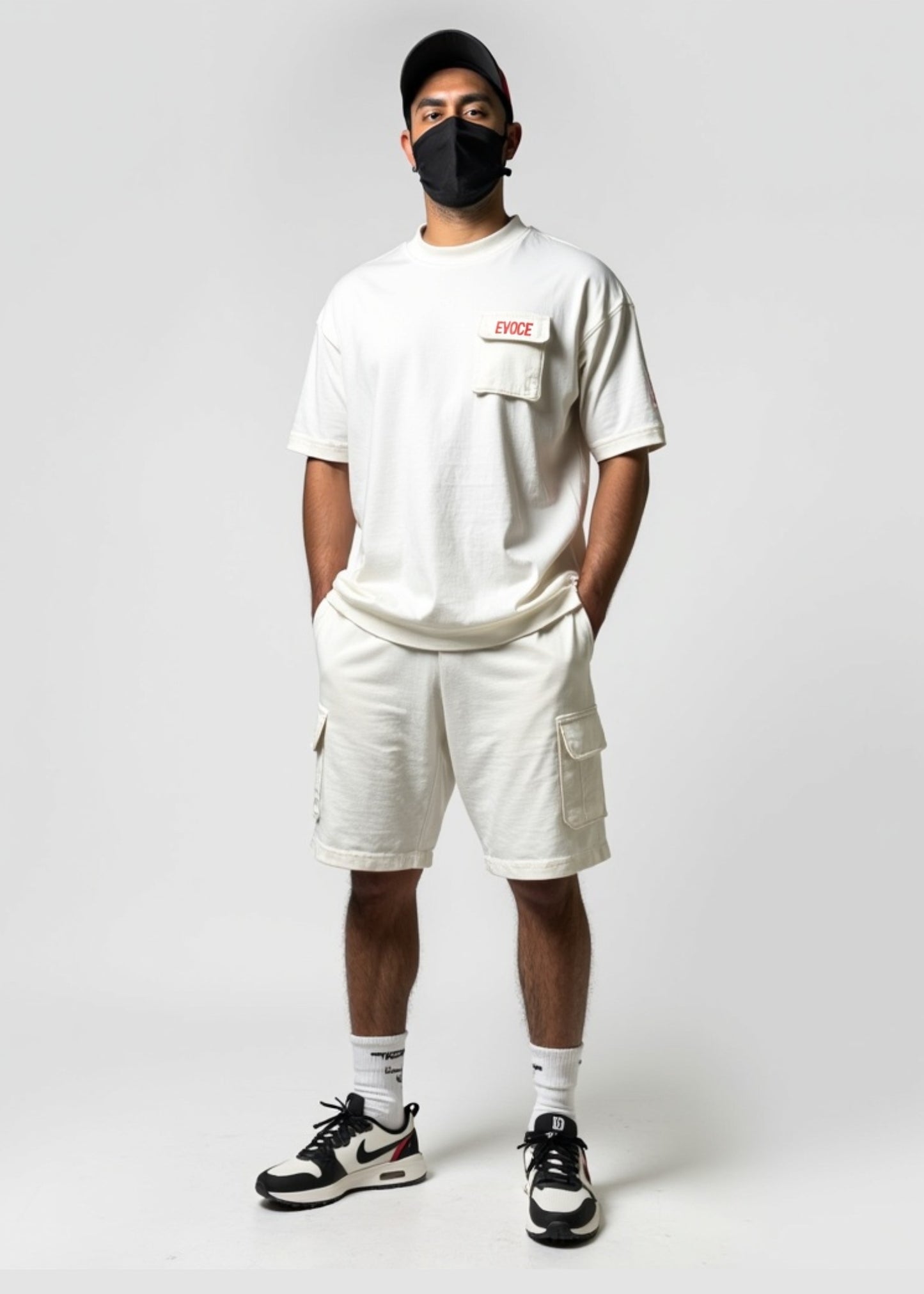 White Smoke Cargo Shorts
