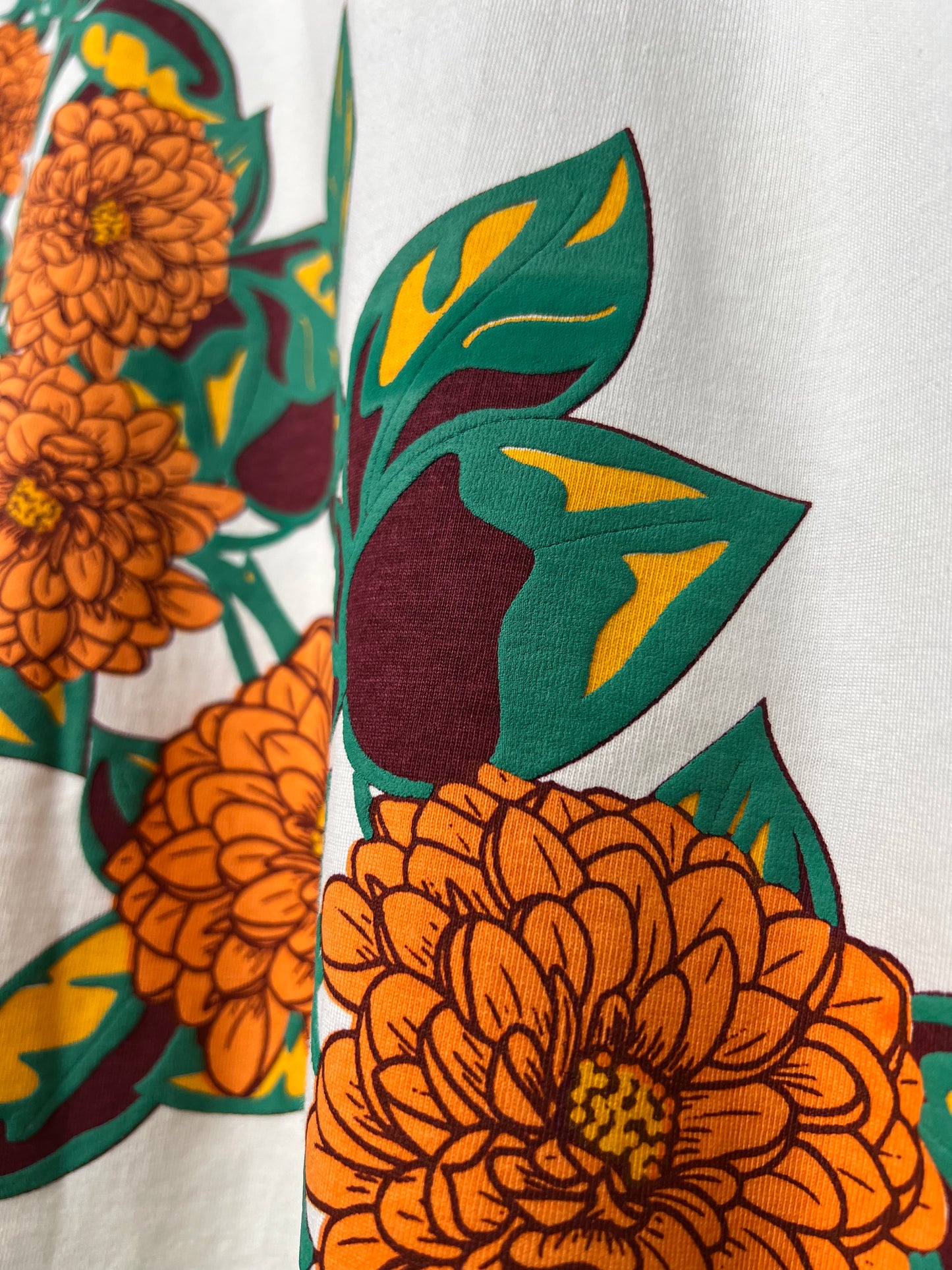Golden Bloom Tee - White