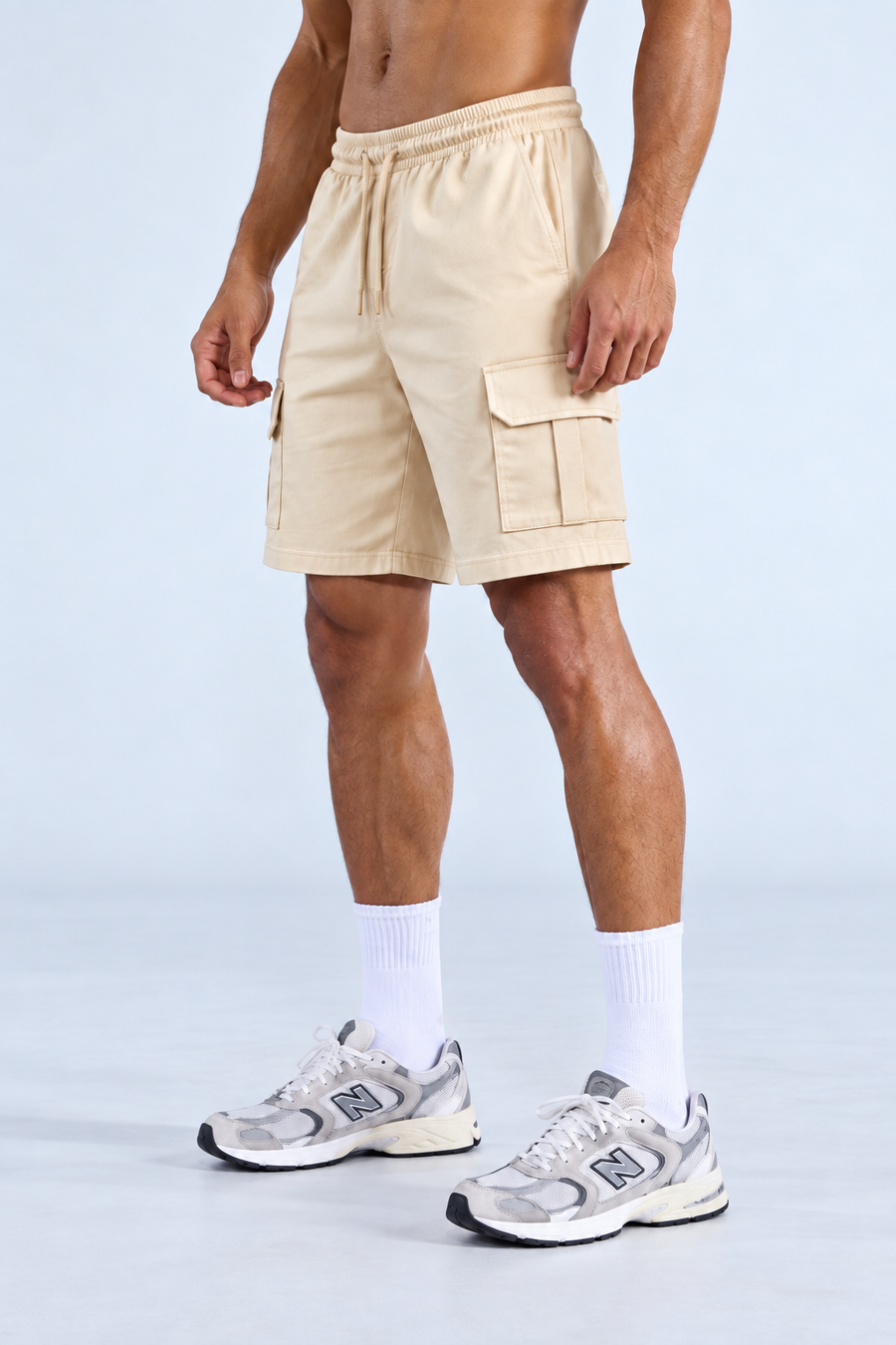 CARGO SHORTS - BEIGE
