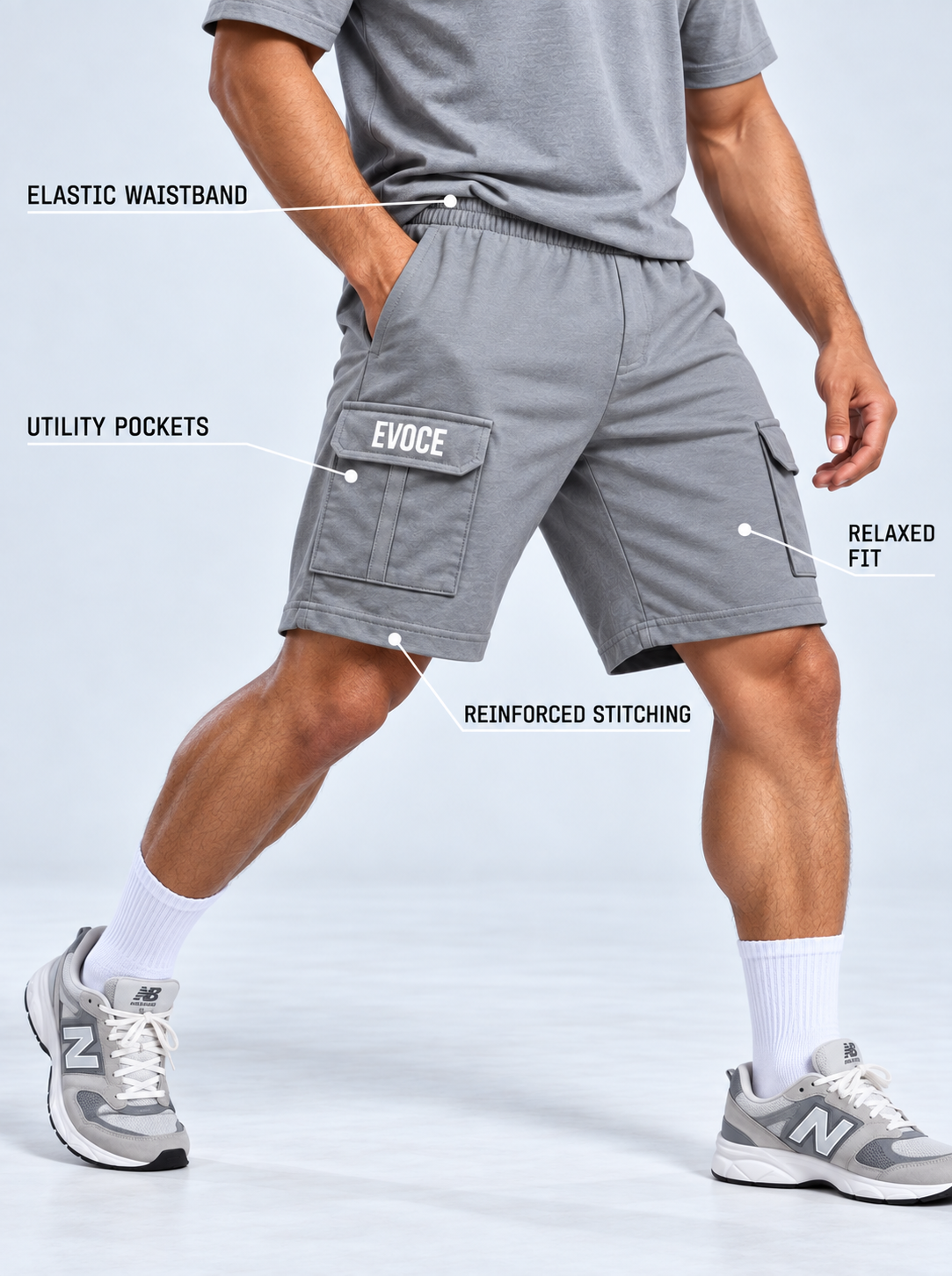 CARGO SHORTS - GREY