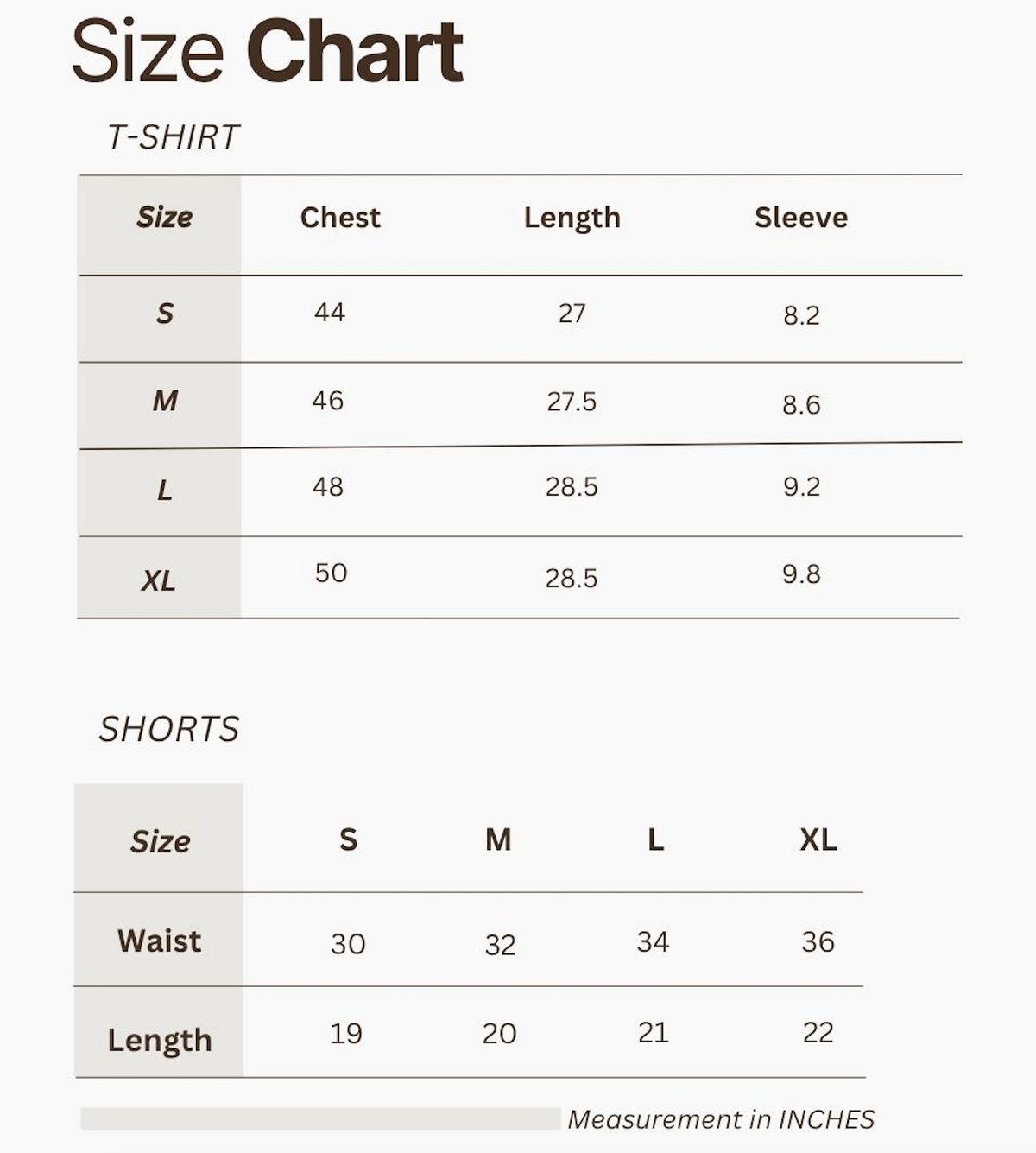 Size Chart