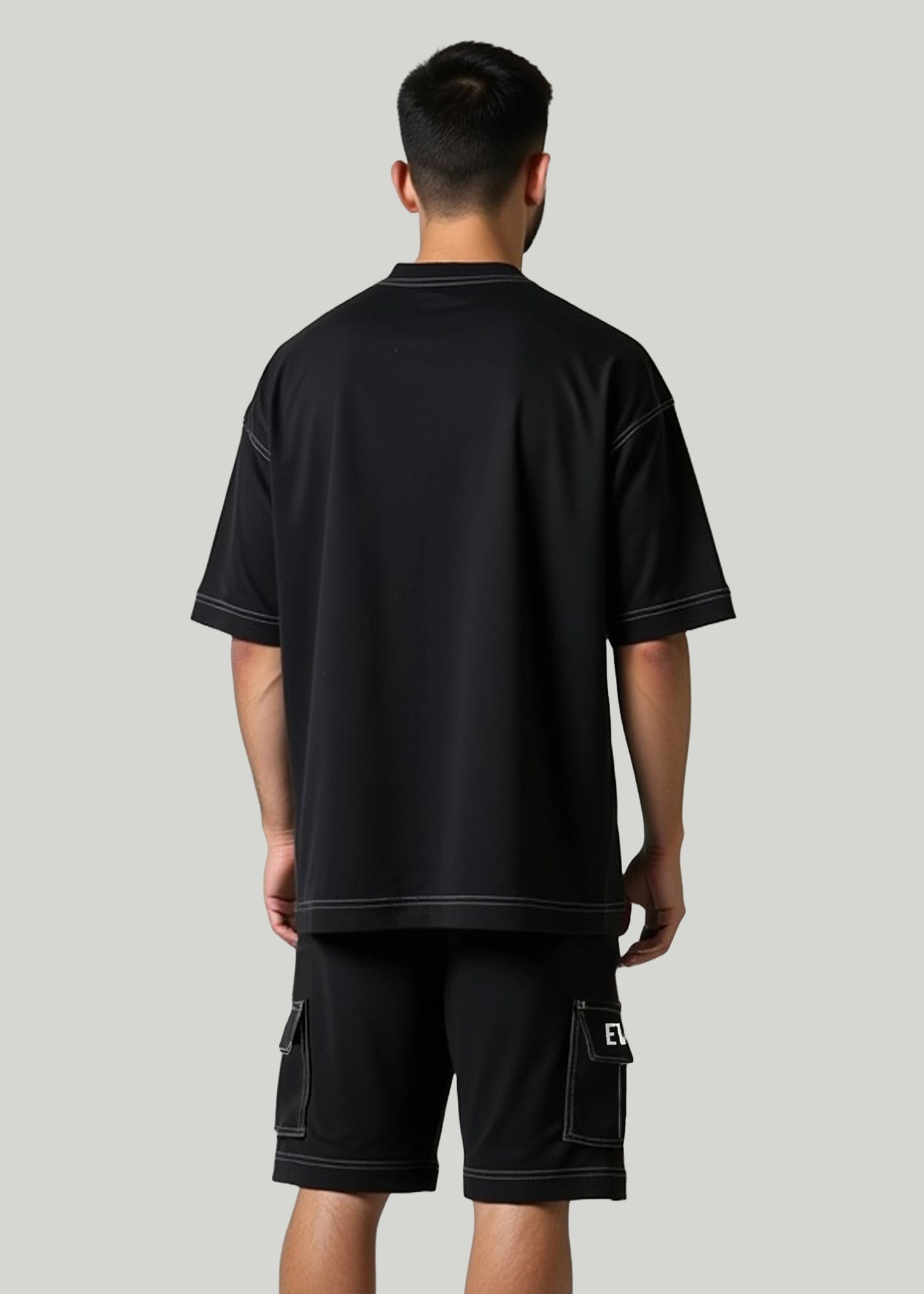 SMOKE BLACK: T-SHIRT AND SHORTS COMBO